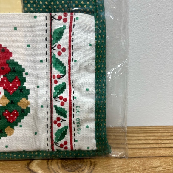 1993 Cambridge Holiday Christmas Wreath Recipe Card Pot Holder - Picture 3 of 6